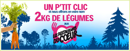 1 clic = 2 kg de légumes offerts aux restos du coeur