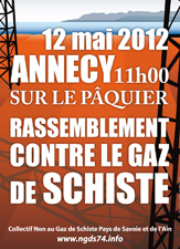 Programme de la manifestation anti gaz de schiste à Annecy