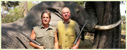 Juan Carlos lors d'une chasse à l'éléphant