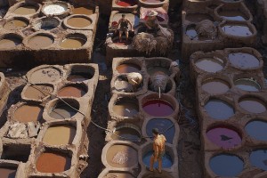 Quartier des tanneurs Fez, Maroc