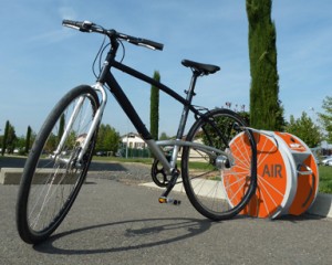 Un vélo raccordé au système Altao'pump